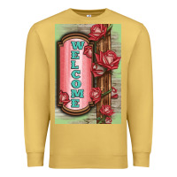 Antique Gold Western Red Roses Welcome Premium Sweatshirt - LillyAllenDesigns