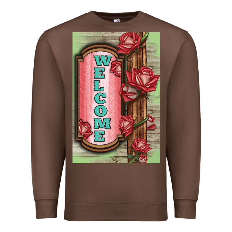 Western Red Roses Welcome Premium Sweatshirt by LillyAllenDesigns | Teevron