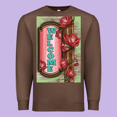 Western Red Roses Welcome Premium Sweatshirt Designed By Lillyallendesigns