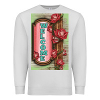 Dove Grey Western Red Roses Welcome Premium Sweatshirt - LillyAllenDesigns