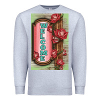 Heather Grey Western Red Roses Welcome Premium Sweatshirt - LillyAllenDesigns