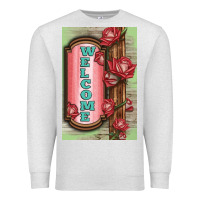 Oatmeal Heather Western Red Roses Welcome Premium Sweatshirt - LillyAllenDesigns