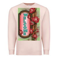 Pale Pink Western Red Roses Welcome Premium Sweatshirt - LillyAllenDesigns