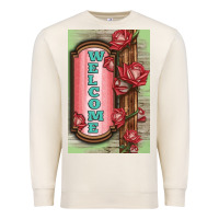 Sandshell Western Red Roses Welcome Premium Sweatshirt - LillyAllenDesigns