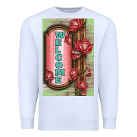 White Western Red Roses Welcome Premium Sweatshirt - LillyAllenDesigns
