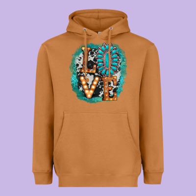 Love Western Heavyweight Hoodie Designed By Adodesignshop