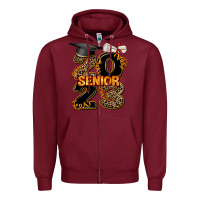 Burgundy gold senıor 2023 Zipper Hoodie - AdoDesignShop