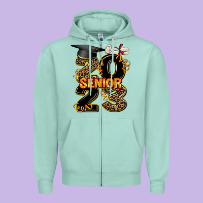Gold Senıor 2023 Zipper Hoodie Designed By Adodesignshop