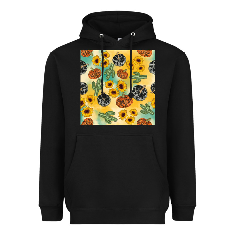 Leopard Pumpkin Cactus Sunflower Seamless Heavyweight Hoodie by AdoDesignShop | Teevron