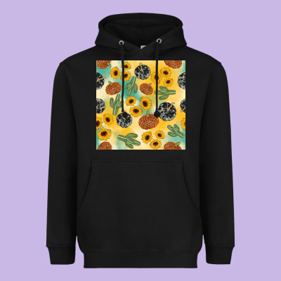 Leopard Pumpkin Cactus Sunflower Seamless Heavyweight Hoodie Designed By Adodesignshop
