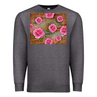 Charcoal Heather Western Pink Roses Premium Sweatshirt - LillyAllenDesigns