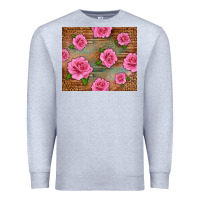 Heather Grey Western Pink Roses Premium Sweatshirt - LillyAllenDesigns