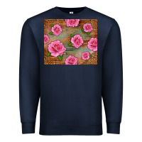Navy Western Pink Roses Premium Sweatshirt - LillyAllenDesigns