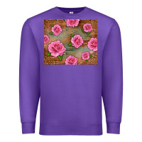 Purple Western Pink Roses Premium Sweatshirt - LillyAllenDesigns