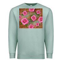Seafoam Western Pink Roses Premium Sweatshirt - LillyAllenDesigns