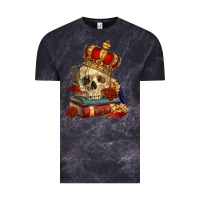 Cloud Black Skull With Crown Vintage Tee - RanaPortraitStore