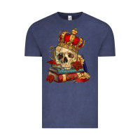Vintage Denim Skull With Crown Vintage Tee - RanaPortraitStore