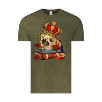 Vintage Olive Skull With Crown Vintage Tee - RanaPortraitStore