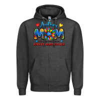 Charcoal Heather autism mom like a normal mom except much cooler Zipper Hoodie - JahusDesignShop