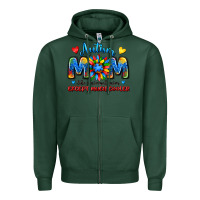 Sports Green autism mom like a normal mom except much cooler Zipper Hoodie - JahusDesignShop