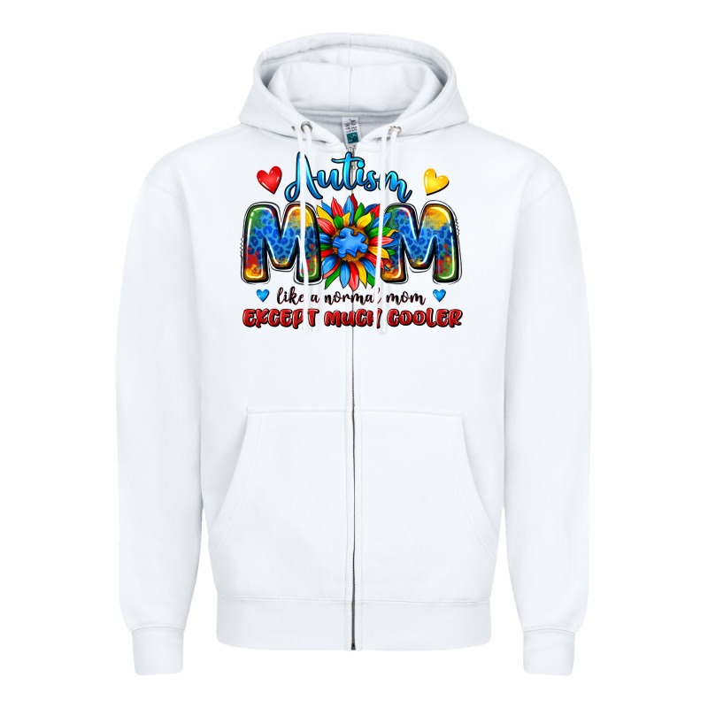 Autism Mom Like A Normal Mom Except Much Cooler Zipper Hoodie by JahusDesignShop | Teevron