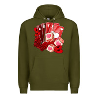 Army Green valentines day feeling lucky Premium Hoodie - NancyCooperArtShop