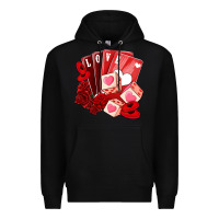 Black valentines day feeling lucky Premium Hoodie - NancyCooperArtShop