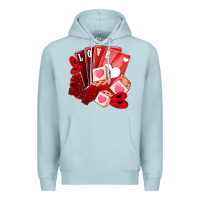 Blue Mist valentines day feeling lucky Premium Hoodie - NancyCooperArtShop