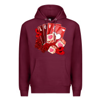 Burgundy valentines day feeling lucky Premium Hoodie - NancyCooperArtShop