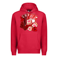 Cardinal valentines day feeling lucky Premium Hoodie - NancyCooperArtShop