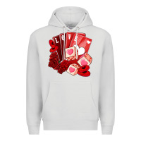 Dove Grey valentines day feeling lucky Premium Hoodie - NancyCooperArtShop