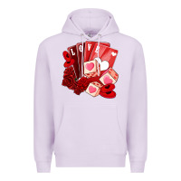 Lilac valentines day feeling lucky Premium Hoodie - NancyCooperArtShop