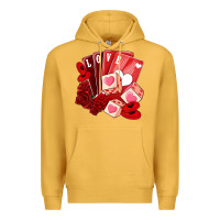 Mustard valentines day feeling lucky Premium Hoodie - NancyCooperArtShop