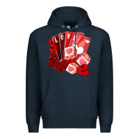 Navy valentines day feeling lucky Premium Hoodie - NancyCooperArtShop