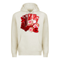 Oatmeal Heather valentines day feeling lucky Premium Hoodie - NancyCooperArtShop