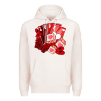 Pale Pink valentines day feeling lucky Premium Hoodie - NancyCooperArtShop