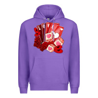 Purple valentines day feeling lucky Premium Hoodie - NancyCooperArtShop