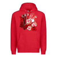 Red valentines day feeling lucky Premium Hoodie - NancyCooperArtShop