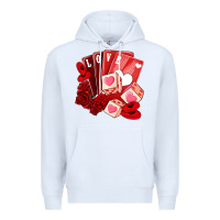 White valentines day feeling lucky Premium Hoodie - NancyCooperArtShop