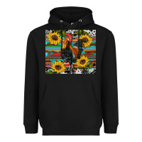 Black western coop animals rooster sunflowers cowhide wooden serape glitter Heavyweight Hoodie - Artiststas