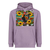 Lavender western coop animals rooster sunflowers cowhide wooden serape glitter Heavyweight Hoodie - Artiststas