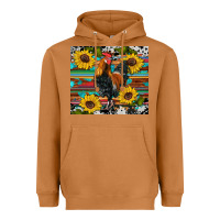 Meerkat western coop animals rooster sunflowers cowhide wooden serape glitter Heavyweight Hoodie - Artiststas