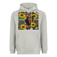 Moon Dust western coop animals rooster sunflowers cowhide wooden serape glitter Heavyweight Hoodie - Artiststas