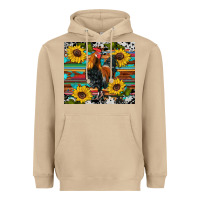 Mushroom western coop animals rooster sunflowers cowhide wooden serape glitter Heavyweight Hoodie - Artiststas