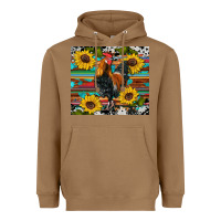 Toasted Coconut western coop animals rooster sunflowers cowhide wooden serape glitter Heavyweight Hoodie - Artiststas