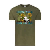 Vintage Olive grow wild sun child tbw Vintage Tee - texasbilliewilder