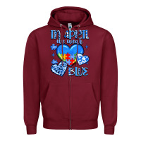 Burgundy in april we wear blue Zipper Hoodie - JahusDesignShop