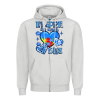 Dove Grey in april we wear blue Zipper Hoodie - JahusDesignShop