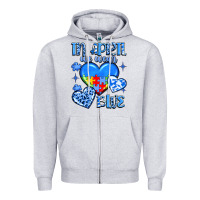 Heather Grey in april we wear blue Zipper Hoodie - JahusDesignShop