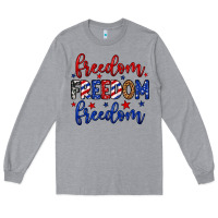 Heather Grey Freedom freedom freedom Long Sleeve Tee - Neo Western